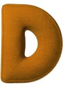 Yellow Tipi Cihlově oranžový sametový polštář písmeno D 40 cm