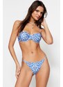 Trendyol Tile Patterned Balconette Frilly Bikini Set