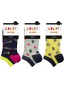 Bellinda CRAZY IN-SHOE SOCKS 3x - Modern color low crazy socks unisex - yellow - black - gray