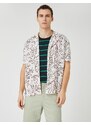 Koton Summer Shirt Short Sleeve Floral Printed Shirt Turndown Collar Cotton