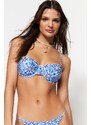 Trendyol Tile Patterned Balconette Frilly Bikini Set