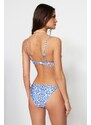 Trendyol Tile Patterned Balconette Frilly Bikini Set