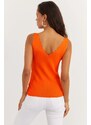 Cool & Sexy Women's Black-Orange Double Ladder Collar Knitwear Blouse YV123