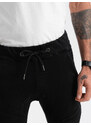Ombre Clothing Pánské kalhoty JOGGERS s cargo kapsou - černé V2 OM-PADJ-0112