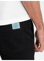 Ombre Clothing Pánské kalhoty JOGGERS s cargo kapsou - černé V2 OM-PADJ-0112