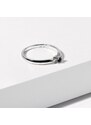 Zásnubní prsten z bílého zlata s černým diamantem KLENOTA K0118022