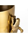 Zlatá kovová váza Bold Monkey Surrounded By Crocodiles 24 cm
