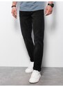 Ombre Clothing Pánské džínové kalhoty s odřením REGULAR FIT - černé V2 OM-PADP-0102