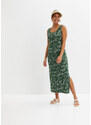 bonprix Dlouhé šaty s rozparkem, z udržitelné viskózy Zelená
