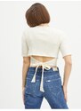 Krémový crop top se zavazováním Pieces Tiana - Dámské