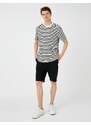 Koton Basic Bermuda Shorts with Lace-Up Waist, Pocket Detailed Slim Fit.