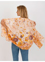 Fashionhunters Oranžový a žlutý bavlněný šátek s květinami