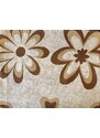 Top textil Povlak na polštářek Hnědé květy 40x50 cm knoflík