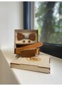 Wood Style Set Kulatý Třešeň - opasek,motýlek a manžetové knoflíčky