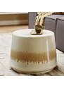 Hoorns Béžovo-bílý keramický odkládací stolek Creamy 49 cm