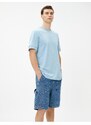 Koton Basic T-Shirt Crew Neck Sleeve Detailed