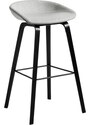 Šedá čalouněná barová židle HAY AAS 33 s dubovou podnoží 75 cm