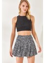 Olalook Women's Floral Black Shorts and Camisole Skirt