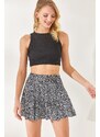 Olalook Women's Floral Black Shorts and Camisole Skirt