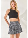 Olalook Women's Floral Black Shorts and Camisole Skirt