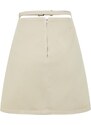 Trendyol Ecru Belted High Waist Mini Denim Skirt