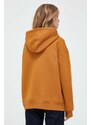 Mikina Gant dámská, hnědá barva, s kapucí, s aplikací