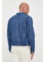 Džínová bunda Tommy Hilfiger pánská, tmavomodrá barva, přechodná