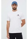 Bavlněné tričko Gant bílá barva, s aplikací