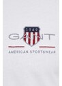 Bavlněné tričko Gant bílá barva, s aplikací