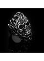 Pánský motorkářský prsten Ignis Cranium s ohnivou lebkou - Chirurgická ocel