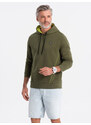 Ombre Men's hoodie with zippered pocket - olive