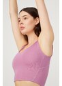 LOS OJOS Lavender V-Neck Lightly Support, Covered Sports Bra Vneck