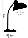 Stolní lampa KAISER IDELL 47 cm, černá, Fritz Hansen