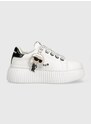 Kožené sneakers boty Karl Lagerfeld KREEPER LO bílá barva, KL42376N