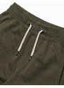 Ombre Clothing Pánské krátké šortky s kapsami - tmavě olivově zelené V16 OM-SRBS-0109