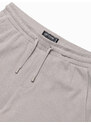 Ombre Clothing Pánské pletené šortky s elastickým pasem - světle šedé V4 OM-SRCS-0107