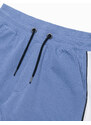 Ombre Clothing Pánské teplákové šortky s lemováním - modré V3 W359