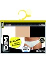 DIM ECO LES POCKETS SLIP 3x - 3 pcs of women's panties - black - white - flesh