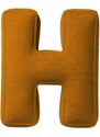 Yellow Tipi Cihlově oranžový sametový polštář písmeno H 40 cm