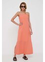 Bavlněné šaty United Colors of Benetton oranžová barva, maxi