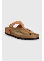 Žabky Birkenstock dámské, hnědá barva, na plochém podpatku, 1025062-gbrown