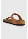 Žabky Birkenstock dámské, hnědá barva, na plochém podpatku, 1025062-gbrown