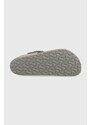 Kožené žabky Birkenstock Gizeh Big Buckle dámské, šedá barva, na plochém podpatku, 1022179