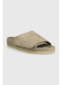 Semišové pantofle Birkenstock Los Feliz dámské, béžová barva, 1024780-sand