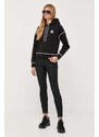 Mikina Karl Lagerfeld dámská, černá barva, s kapucí, s aplikací