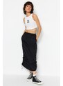 Trendyol Black Parachute Fabric Midi Skirt