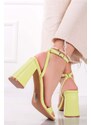 Ideal Světle zelené sandály na hrubém podpatku Clarisse