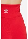 Legíny adidas Originals dámské, červená barva, hladké, IA6445-red