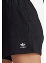 Kraťasy adidas Originals dámské, černá barva, hladké, high waist, IC1506-black