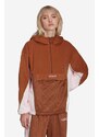 Mikina adidas Originals dámská, hnědá barva, s kapucí, s aplikací, HL0050-brown